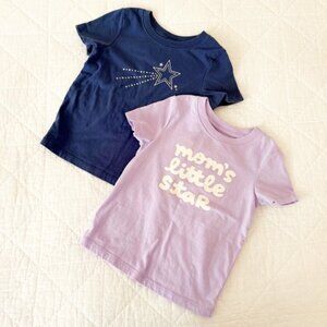 Cat & Jack Kids Purple Short Sleeve Tees Set Stars 2T